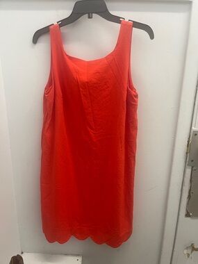kate spade Red Scalloped Hem Shift Dress
